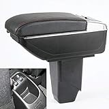 Reposabrazos central de cuero para Peugeot 206 2005 ~ 2008 / Peugeot 207 2008 2009 2010 ~ 2013 reposabrazos