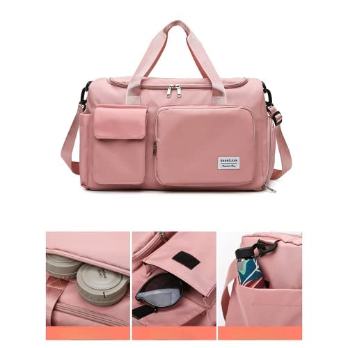 Aesthetic Pocket Cute Gym Bag for Women Sports Tote Travel Bags Carry On with Shoe Compartment for Weekender Tennis Baseball Yoga School by Generic - Used condition - Image 9