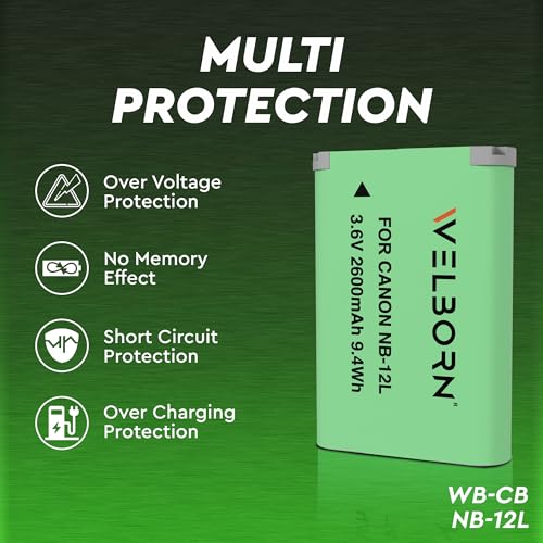 Image of WELBORN NB-12L Battery for Canon Cameras (2600mAh)