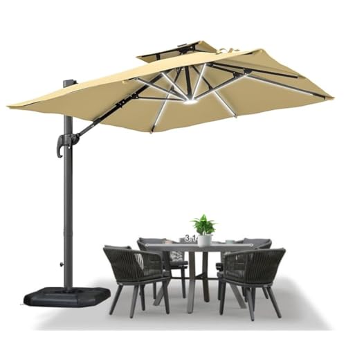 Image of THESHELTERS - Premium Garden Umbrella 360 Degree Rotating Stylish and Durable Outdoor Garden Umbrella with Heavy-duty Water Base (95Kgs)- Patio and Lawn Umbrella, 2.5x2.5m Big Size Outdoor Umbrella with Stand