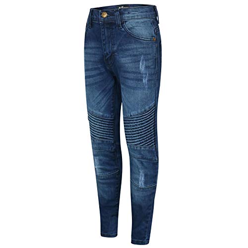 Boys Stretchy Jeans Ripped Knee Drape Panel Denim Pants Fashion Slim Fit Trousers New Age 5-14 Years3