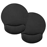 HONESTY Smooth Microfiber Memory Foam Mouse Wrist Pad, Ergonomic Resting Mouse Pad and Wrist Support, Comfortable Typing and Pain Relief, Suitable for Computer Games Office and Study, Black ( 2 Pack).