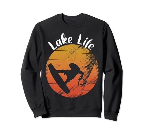 Lake Life Retro Wakeboard Squad Vacation Wakeboard Trip Sudadera