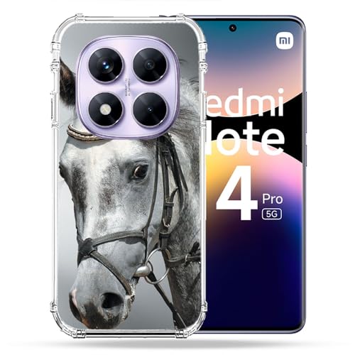 Coque Xiaomi Redmi Note 14 Pro 5G Cokitec antichoc motif animalier cheval blanc robuste