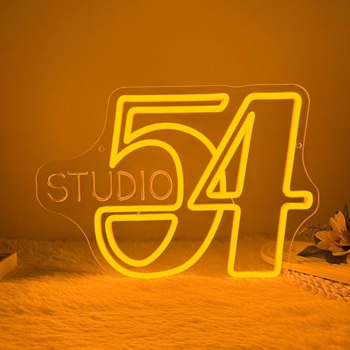 Allball Studio 54 Neon Sign, Music LED Neon Light, USB Powered Disco Party Sign, for Nightclub Home Bar Studio Club Streaming Mens Cave Gift for Music Lovers(14.9 * 10.6 In)