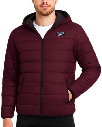 Image of Reebok Mens Puffer Jacket - Lightweight Quilted Glacier Shield Plus Size Puffer Jackets for Men - Insulated Mens Winter Coats
