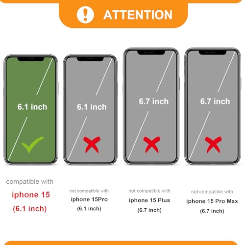 Bocasal Crossbody Wallet Case for iPhone 15, RFID Blocking PU Leather Zipper Handbag Purse Flip Cover, Kickstand Folio Case with Card Slots Holder Wrist Strap Lanyard 5G 6.1 Inch (Black)