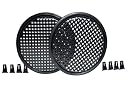 12-Inch Round Speaker Subwoofer Grill Covers, Black, Pack of 2 with Mounting Clips gallery image