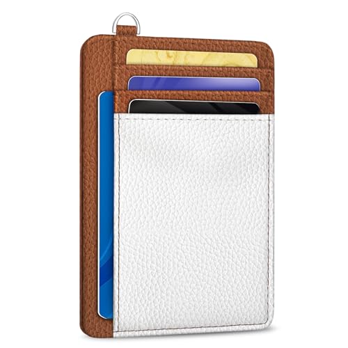 Image of Yonlevres Credit Card Holder Slim Wallet Women Minimalist RFID Small Travel | Front Pocket, Handy, RFID Blocking, Woman Girls Ladies Gifts, D-ring for Keychain,Thin Mini Card Case, ID Window, PU Leather