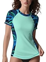 ANGEL CITIZ UV Shirt Damen Kurzarm Schwimmshirt UPF 50+ Rashguard Women Surf Badeshirt Wasser S-XXL