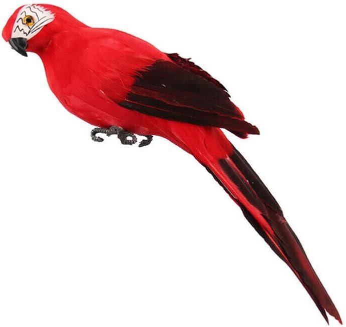 TEAMWILL 6PACK 10inch 25cm Lifelike Artificial Birds Feathered Fake Shoulder Parrot Decor Model for Decoration Craft Prop Fake Parrot Artificial Bird Model Outdoor Home Garden Lawn Tree Decoration