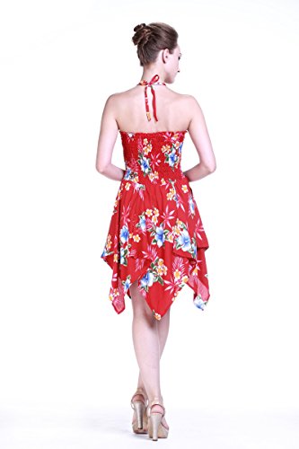 Image of Matchable Family Hawaiian Luau Men Women Girl Boy Clothes in Hibiscus Red