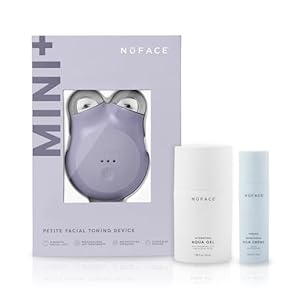 NuFACE MINI+ Microcurrent Facial Device Kit – FDA Cleared Face Sculpting & Skin Tightening Device to Contour, Lift & Tone + Microcurrent Gel Activator & Silk Creme – Violet Dusk