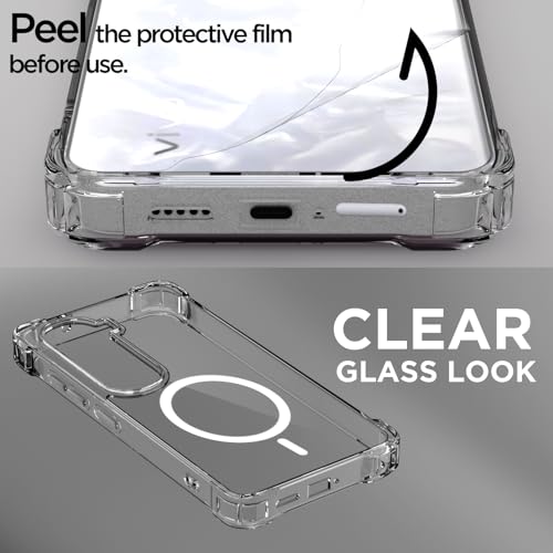 Image of Pikkme Back Cover for Vivo Y400 Pro 5G Mag-Safe Shockproof PC + TPU Protective Case Magnetic Support Bumper Case (Transparent Mag-Safe)