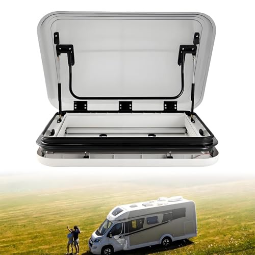 Botola per Finestra da Tetto per Camper e roulotte con Luce LED, finestre per Camper, Taglio 700 * 500 mm, lucernario di Ricambio con Lampada per Camper e roulotte 19.7x19.7Inch