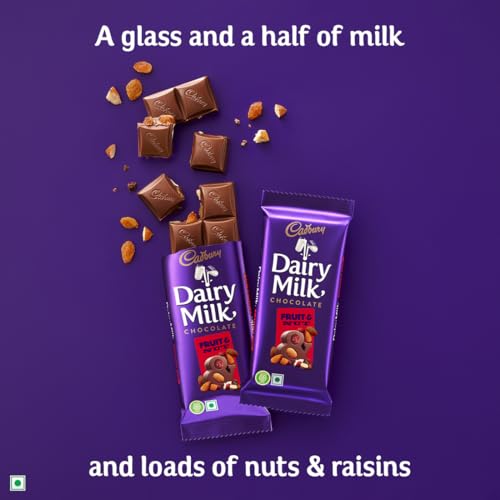 Cadbury Dairy Milk Fruit and Nut Chocolate Bar, 36 g (Pack of 12), 432 gram