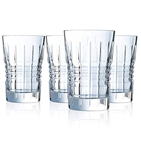 NEVINE Cristal D'Arques Set of 6 Crystal Glass Tumblers 36 cl Water/Juice/Cocktail Glasses Whiskey Tumbler Set