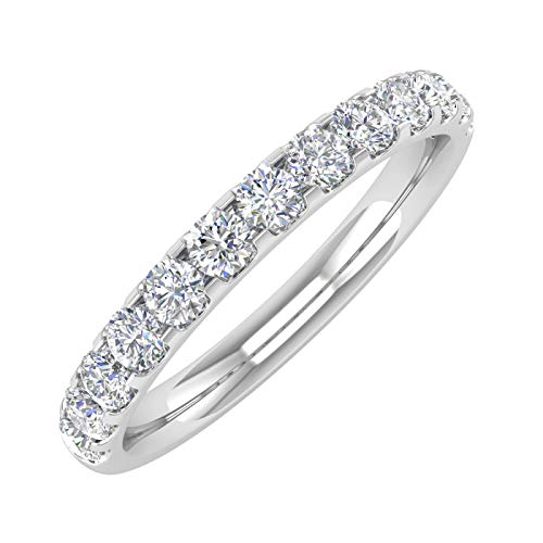 FINEROCK 1/2 Carat Round Diamond Wedding Band Ring in 14K Gold (I1-I2 Clarity)