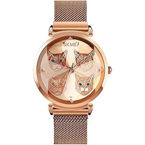 Reloj MASTOP de cuarzo para mujer con correa magnética de acero inoxidable Cover