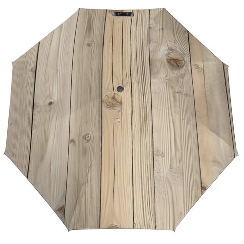 Parapluie pliant 3 plis ACEPrints motif planches de bois clair finition soignée