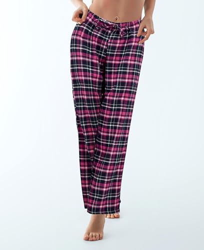 Andrew Scott Women's Flannel Sleep Pants| Lounging PJ Drawstring Pants | Multi Packs & Colors2