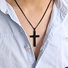 Cross Necklace for Men Women, 316L Stainless Steel Cross Pendant Necklace with Chain | Silver / Gold / Black Cross Chain Necklaces Easter Gifts for Birthday Christmas Thanksgiving Day Valentine's Day #1
