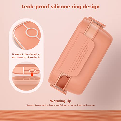 Image of Bento Box Adult Lunch Box,3 Stackable Bento Lunch Containers for Adults