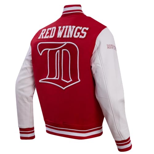 Pro Standard MENS NHL DETROIT RED WINGS RETRO CLASSICS VARSITY JACKET RED/WHITE XL - Image 4