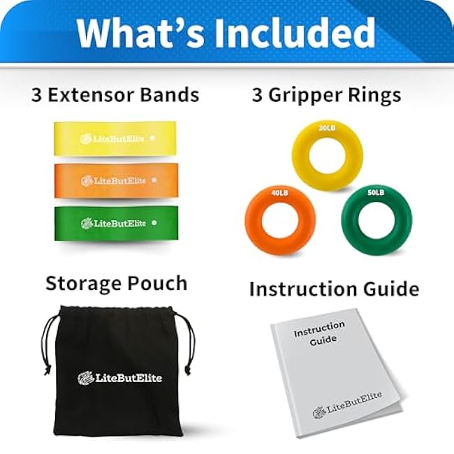 Silicone Ring Grip Strength Trainer Kit - Effective Forearm Strengthener for Hand and Finger Exercise, Ideal Exercisers for Gripper Strength and Flexibility