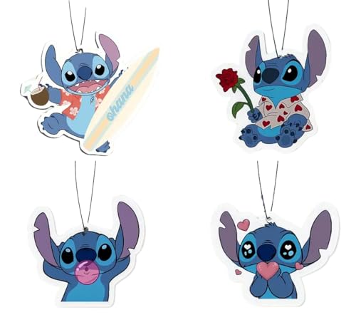 Rawan 4 Pack Car Air Freshener Cartoon Accessories Cute for Women Girls And men Car Funny Decor Hanging Fresheners Car Interior Room Decorations for Christmas Gift. (A Large)