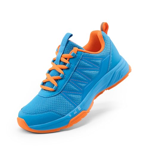 DREAM PAIRS Boys Girls Shoes Kids DuraPlay Tennis Footwear Non Slip Athletic Running Walking Lightweight Lace Up Sneakers for Little/Big Kid 10 Toddler Blue/Orange