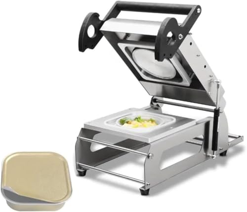 Image of Hand Pressure Sealing Machine - Manual Sandwich Tray Heat Sealer for Takeaway Boxes - Hand Pressure Food Packaging Machine for Supermarket - 180mm Film Width - 7~8 Times/Minute