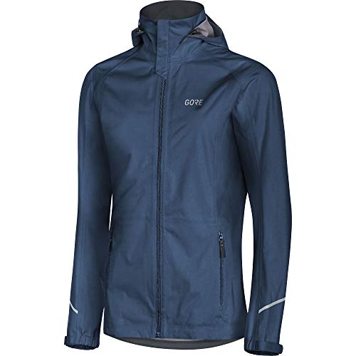 GORE Wear Women's Waterproof Hooded Running Jacket, R3 Women's GORE-TEX Active Hooded Jacket, Size: XL, Color: Deep Water Blue, 100071