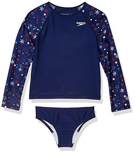 Image of Speedo Girl's Uv Swim Shirt Long Sleeve Rashguard Set