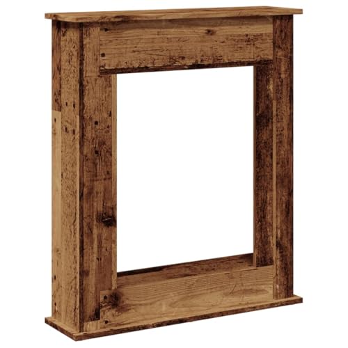 vidaXL Borde de Chimenea Madera ingeniería Envejecida 75x20x87,5 cm, Envolvente de Chimenea, repisa de Chimenea, repisa de Chimenea