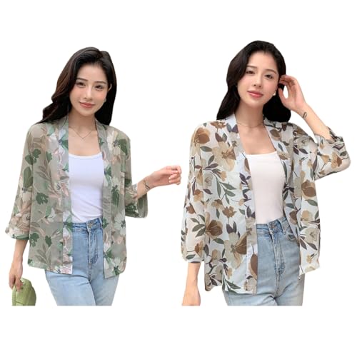 Image of TOPLOT Women's Shrug | Stylish Layering Top | Floral Design Shrug | Easy Wear Structure | Trendy Look Styling | Versatile Casual & Everyday Fashion| Available in Pack of 2 (5148)