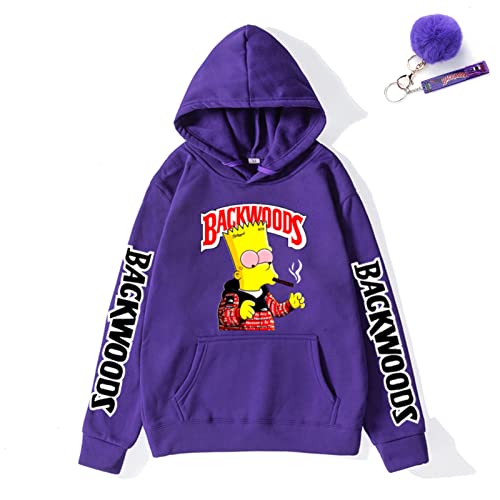 vesnish Mens Backwoods Hoodie Pullover Sweatshirt Casual Tracksuit Tracksuits for Women (purple,M)