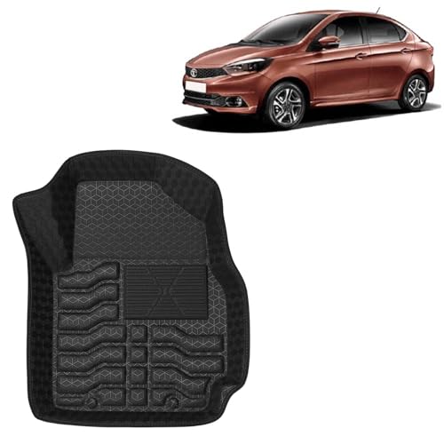 Image of Kingsway Executive Range of 4D PVC Car Floor Mats for Tata Tigor (Model Year : 2017 Onwards), Black