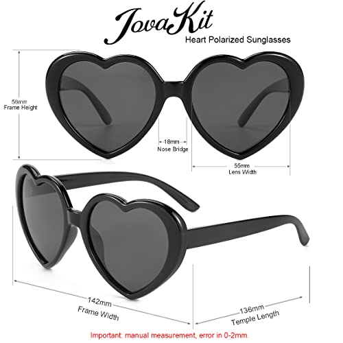 JOVAKIT Polarized Heart Shaped Sunglasses for Women Vintage Fashion Lovely Retro Oversized Eyeglasses UV400 Protection Lens4
