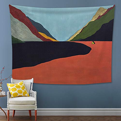 PPOU Mountain Tapestry Wall Hanging Contrast Color Mountain Landscape Tapestries Wall Hanging Tapestries Wall Art Blanket A9 130x150cm