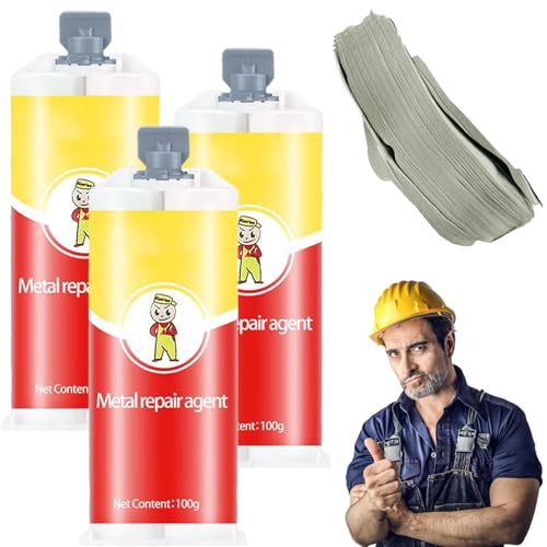 Colle De RéParation, Universelle Colle Puissante Pour MéTal, Scellant Polyvalent Pour Percer, AdhéSif De Soudage Pour MéTaux Haute RéSistance, Pour Percer, Modeler, Poncer Et (3pcs)