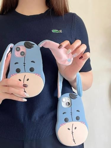 Image of Meyaar Orry Style Cute Case for Apple iPhone 14 / iPhone 13 / iPhone 15 Case, Soft Silicone Cover for Apple iPhone 13 / iPhone 14, iPhone 15 Case Cover (Donkey, for I Phone 13 & 14)