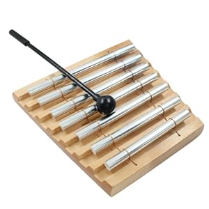 Luomorgo 1 Set Meditation Chimes, Seven Tone Hand Chimes Instrument Mindfulness Chime, Classroom Chime Bell for Teacher with Mallet, Mindfulness Tools for Yoga, Healing