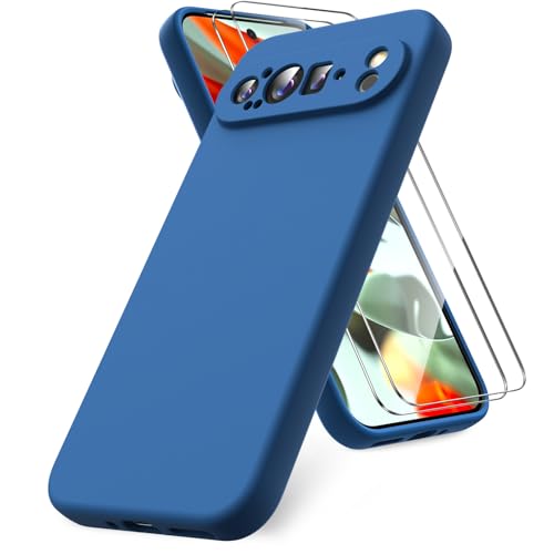Coque Google Pixel 9 Pro XL silicone bleu idéale pour les sorties et photos