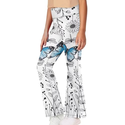 Image of Girls Flare Leggings 5-14T Cute Bell Bottoms for Girl Yoga Pants for Gym
