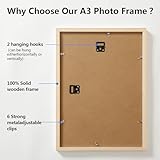 Cispree A3 Photo Frame-2 Pack, A3 Wooden Picture Frames with Mount for A4 Print for Wall, with Acrylic Clear Sheet, Fit Large Poster/Documents Frame for Family/Christmas (29.7x42 cm)-White - Image 4