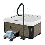 Zelen Hot Tub Handrail Safety Spa Side Handrail, 360° Rotatable, 39"-60" Adjustable Height, Black Aluminum & Iron, Powder Coated