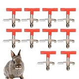Automatischer Kaninchenfutterautomat, Kaninchenbewässerungssystem | Hasennippeltrinker | 10-teiliges automatisches Nippeltränken-Futterstations-Set, Eimer-Anschluss, Heimtierbedarf für kleine Tiere