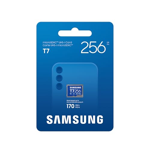 Samsung T7 microSD-Karte, 256 GB, Speicherkarte für Mobile Games auf Smartphones, Tablets und Handheld-Konsolen, UHS-I U3, Full HD & 4K UHD, 170 MB/s Lesen, MB-MB256T/WW