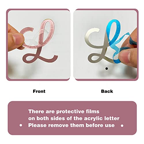 Acrylic Alphabet Letter Cake Topper Diy Custom Cake Toppers With Rose Gold Uppercase Lowercase A - Z Letters And Happy Birthday Cake Topper For Wedding Anniversary Baby Shower Birthday Party Supplies #TOP2
